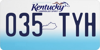 KY license plate 035TYH