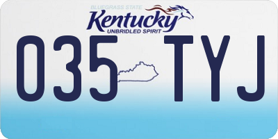 KY license plate 035TYJ