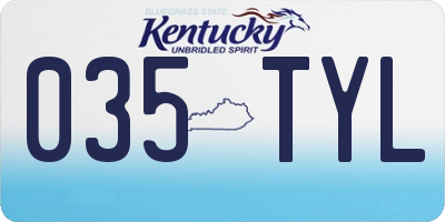 KY license plate 035TYL