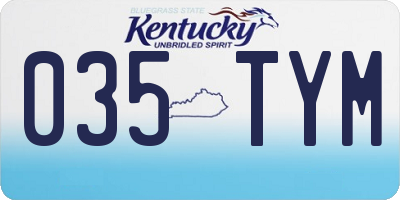 KY license plate 035TYM