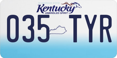 KY license plate 035TYR