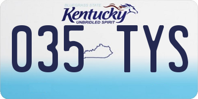 KY license plate 035TYS