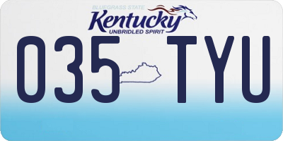 KY license plate 035TYU