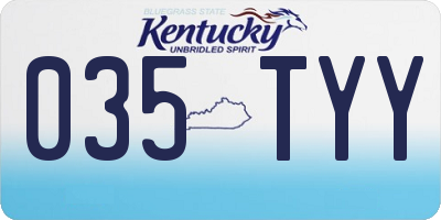 KY license plate 035TYY