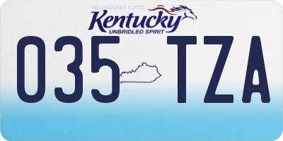 KY license plate 035TZA