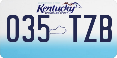 KY license plate 035TZB