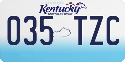 KY license plate 035TZC