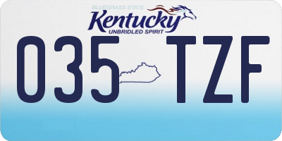 KY license plate 035TZF
