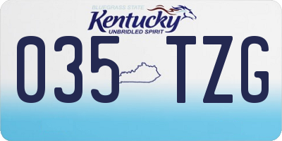 KY license plate 035TZG