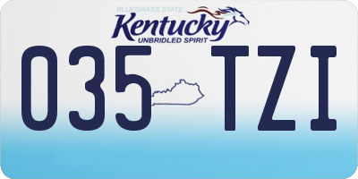 KY license plate 035TZI