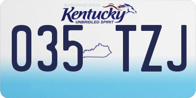 KY license plate 035TZJ
