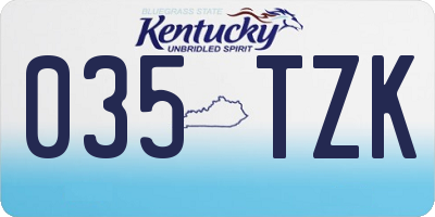 KY license plate 035TZK