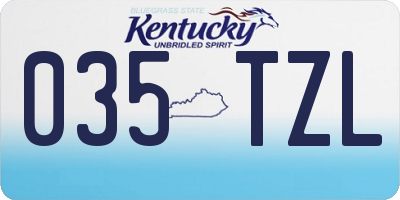 KY license plate 035TZL