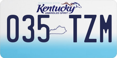 KY license plate 035TZM