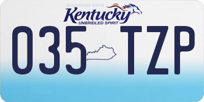 KY license plate 035TZP