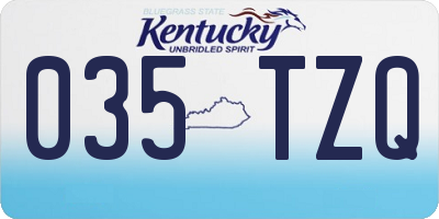 KY license plate 035TZQ