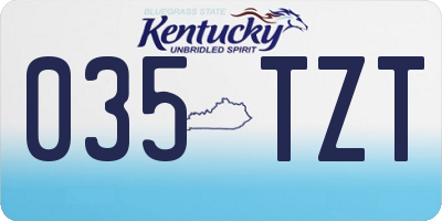 KY license plate 035TZT