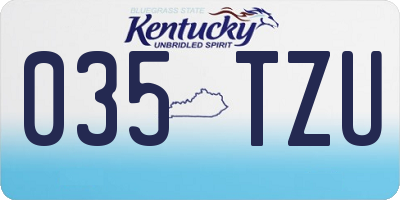 KY license plate 035TZU