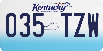 KY license plate 035TZW