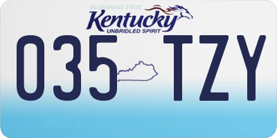 KY license plate 035TZY