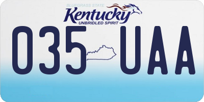 KY license plate 035UAA