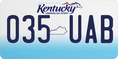 KY license plate 035UAB