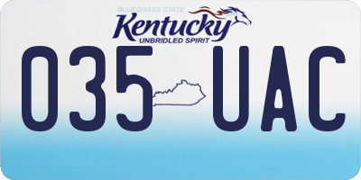 KY license plate 035UAC
