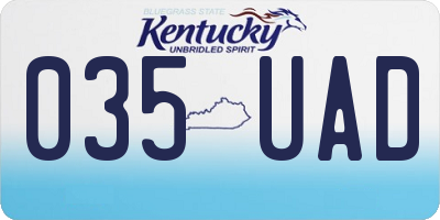 KY license plate 035UAD