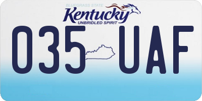 KY license plate 035UAF