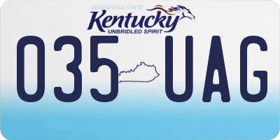 KY license plate 035UAG