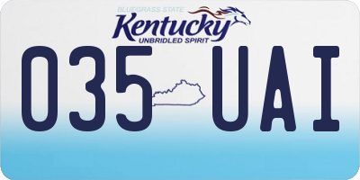 KY license plate 035UAI