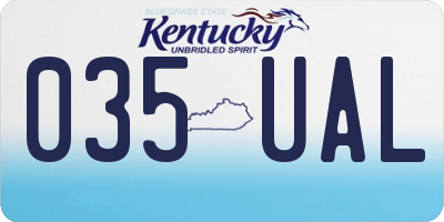 KY license plate 035UAL