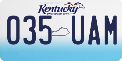 KY license plate 035UAM