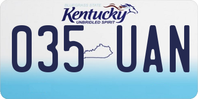 KY license plate 035UAN