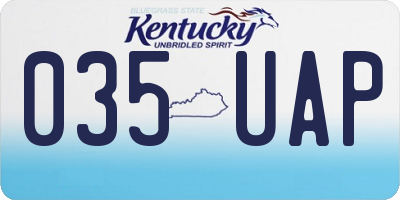 KY license plate 035UAP