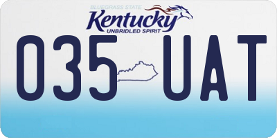 KY license plate 035UAT