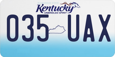 KY license plate 035UAX