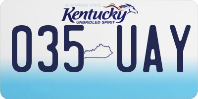 KY license plate 035UAY