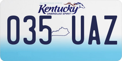KY license plate 035UAZ
