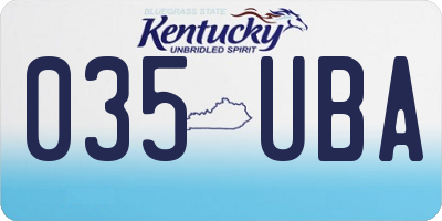 KY license plate 035UBA