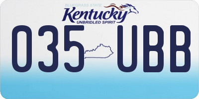 KY license plate 035UBB