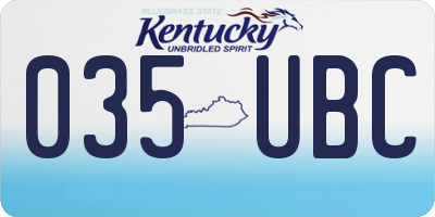 KY license plate 035UBC