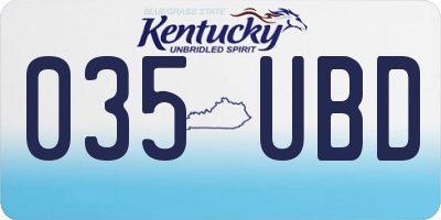 KY license plate 035UBD