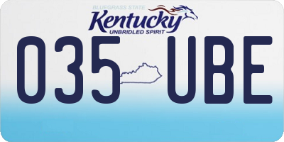 KY license plate 035UBE