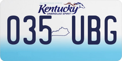 KY license plate 035UBG