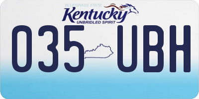 KY license plate 035UBH