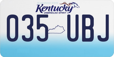 KY license plate 035UBJ