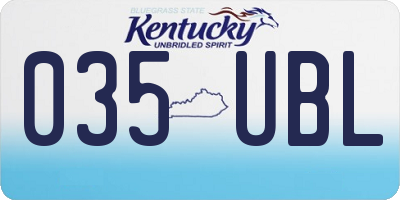 KY license plate 035UBL
