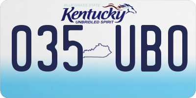 KY license plate 035UBO