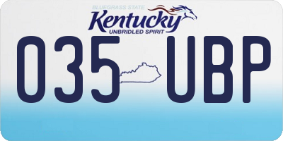 KY license plate 035UBP